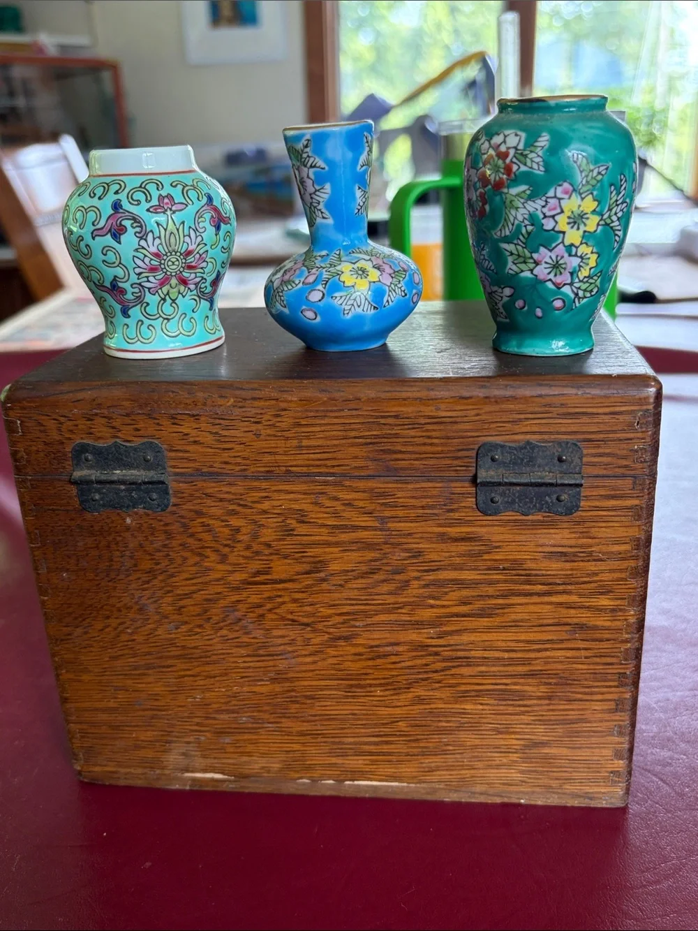 Mini Cloisonné Decoratively Vase Trio
